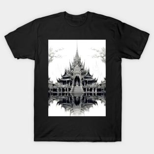 Thailand: Sanctuary of Truth, Pattaya, Thailand on a Dark Background T-Shirt